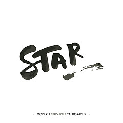 Image showing Star word painted with brush in modern calligraphy style