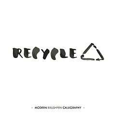 Image showing Recycle word and logo painted with brush