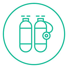 Image showing Oxygen tank line icon.