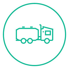 Image showing Truck liquid cargo line icon.