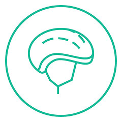 Image showing Bicycle helmet line icon.