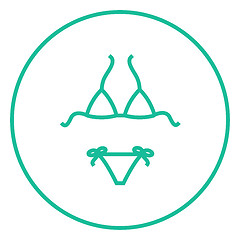 Image showing Swimsuit for women line icon.