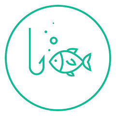 Image showing Fish with hook line icon.