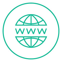 Image showing Globe internet line icon.