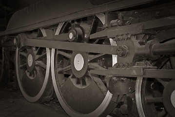 Image showing steam train wheels