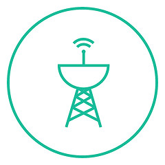 Image showing Radar satellite dish line icon.