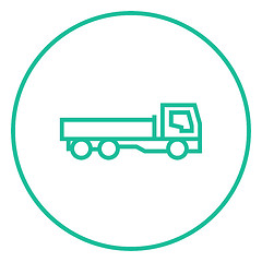 Image showing Dump truck line icon.