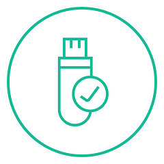 Image showing USB flash drive line icon.