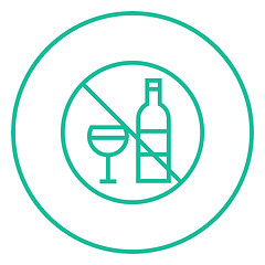 Image showing No alcohol sign line icon.