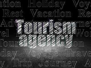 Image showing Vacation concept: Tourism Agency in grunge dark room