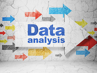 Image showing Information concept: arrow with Data Analysis on grunge wall background