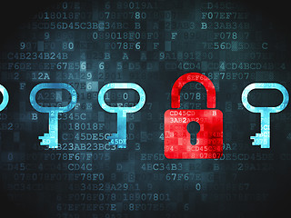 Image showing Security concept: Padlock And Key on digital background