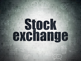 Image showing Finance concept: Stock Exchange on Digital Data Paper background