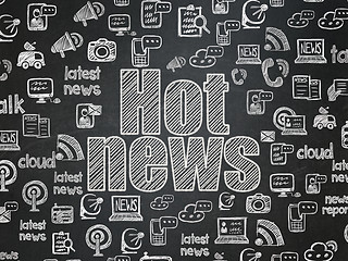 Image showing News concept: Hot News on School board background