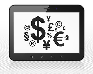 Image showing Finance concept: Tablet Pc Computer with Finance Symbol on display