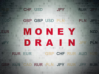 Image showing Money concept: Money Drain on Digital Data Paper background