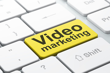 Image showing Finance concept: Video Marketing on computer keyboard background