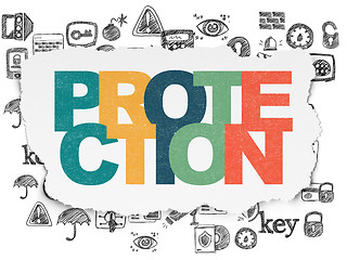 Image showing Privacy concept: Protection on Torn Paper background