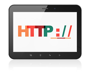 Image showing Web design concept: Tablet Computer with Http : / / on  display