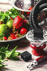 Image showing Hookah with strawberry tobacco