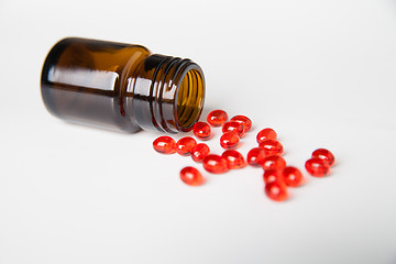 Image showing Pills scattered on white background