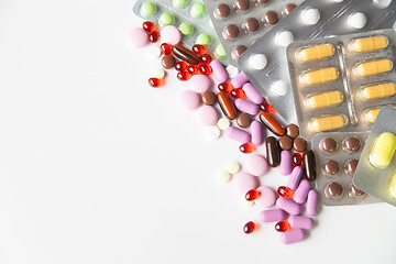 Image showing Colorful tablets on white background