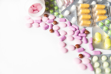 Image showing Colorful tablets on white background