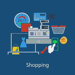 Image showing Shopping flat design