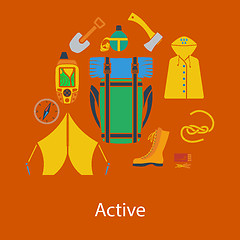 Image showing hiking flat design