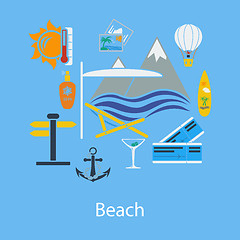 Image showing Beach vacation flat design