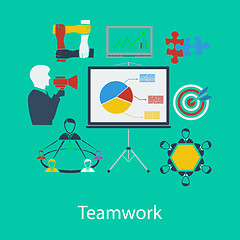 Image showing Business teamwork flat design