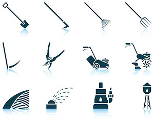 Image showing Set of gardening icons