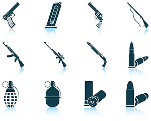 Image showing Set of weapon icons