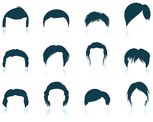 Image showing Set of man\'s hairstyles icons