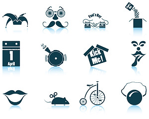 Image showing Set of April Fool\'s day icons