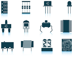 Image showing Set of electronic components icons