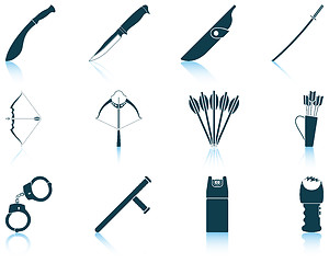 Image showing Set of weapon icons