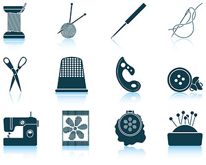 Image showing Set of sewing  icons