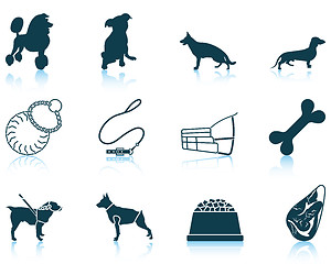 Image showing Set of dog breeding icons