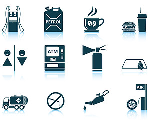 Image showing Set of Petrol station icons