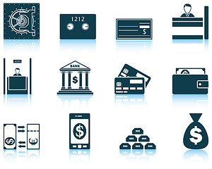 Image showing Set of twelve bank icons