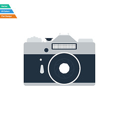 Image showing Flat design icon of retro photo camera