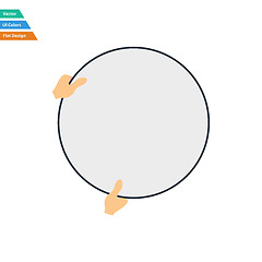 Image showing Flat design icon of hand holding photography reflector