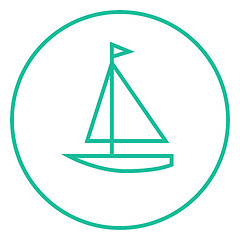 Image showing Sailboat line icon.