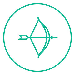 Image showing Bow and arrow line icon.