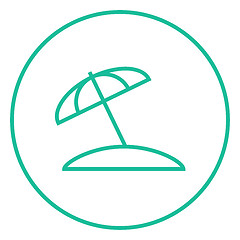 Image showing Beach umbrella line icon.