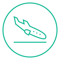 Image showing Landing aircraft line icon.