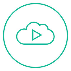 Image showing Cloud with play button line icon.