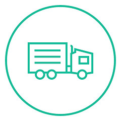 Image showing Delivery truck line icon.