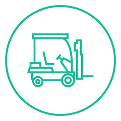 Image showing Forklift line icon.